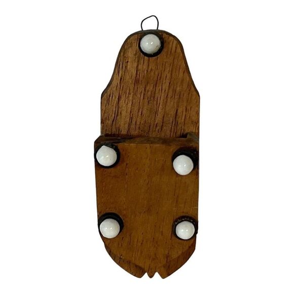 Vintage Wooden Micro Key Holder Handmade Rustic Distressed Kitchen Decor Basket - Picture 1 of 4